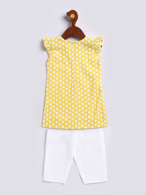 Girl's' Yellow Kurta Set